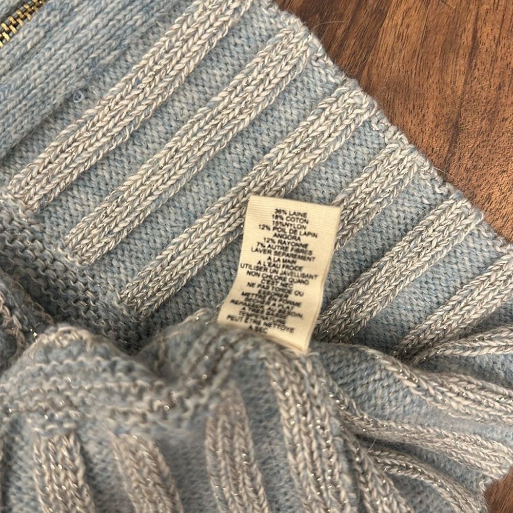 NWT / Anthropologie / Medium / Blue/Bleu Zipper Cardigan - Picture 12 of 12